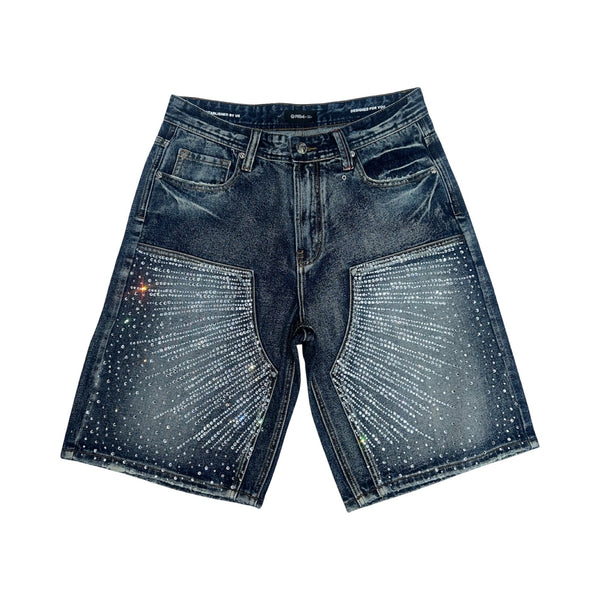 Preme “Drop Gems” Crystal Indigo Shorts