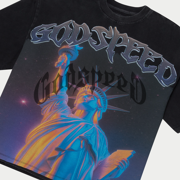Godspeed “Purple City” Black Tee