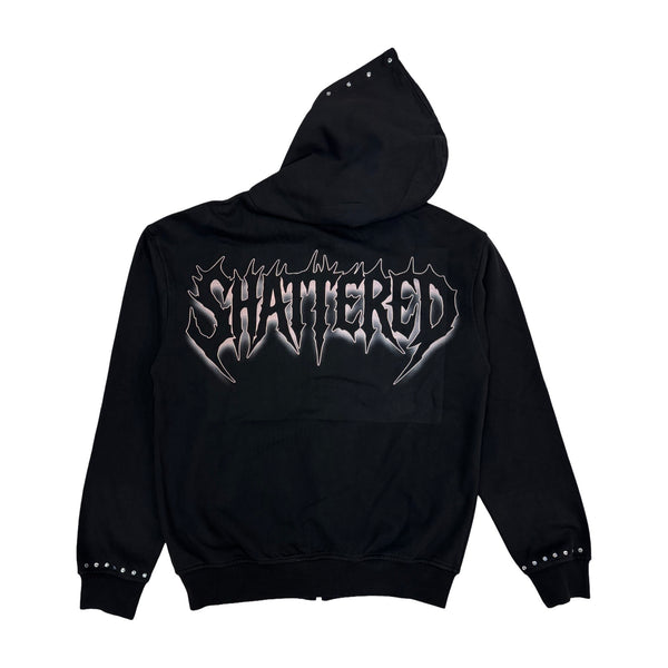 Shattered Hearts “Shiny Roses” Black Hoodie