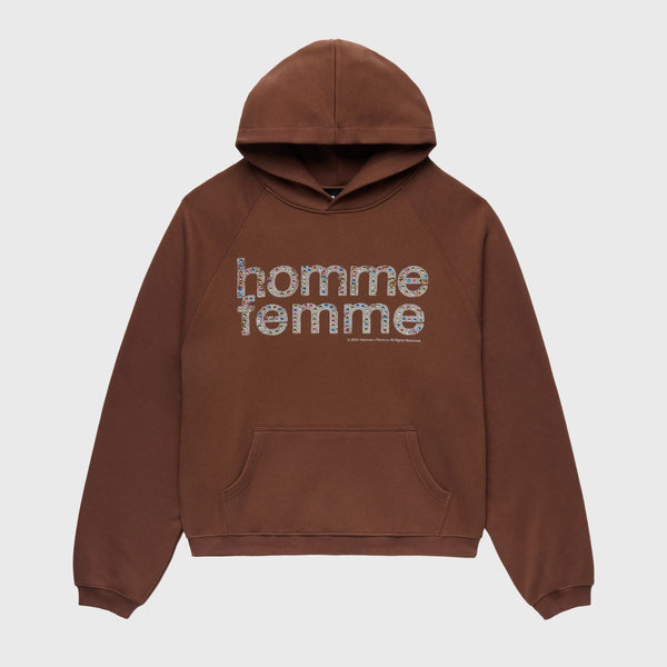 Homme Femme Mardi Gras Brown Hoodie