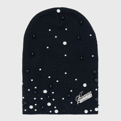 Homme Femme Pearl Beanie In Black