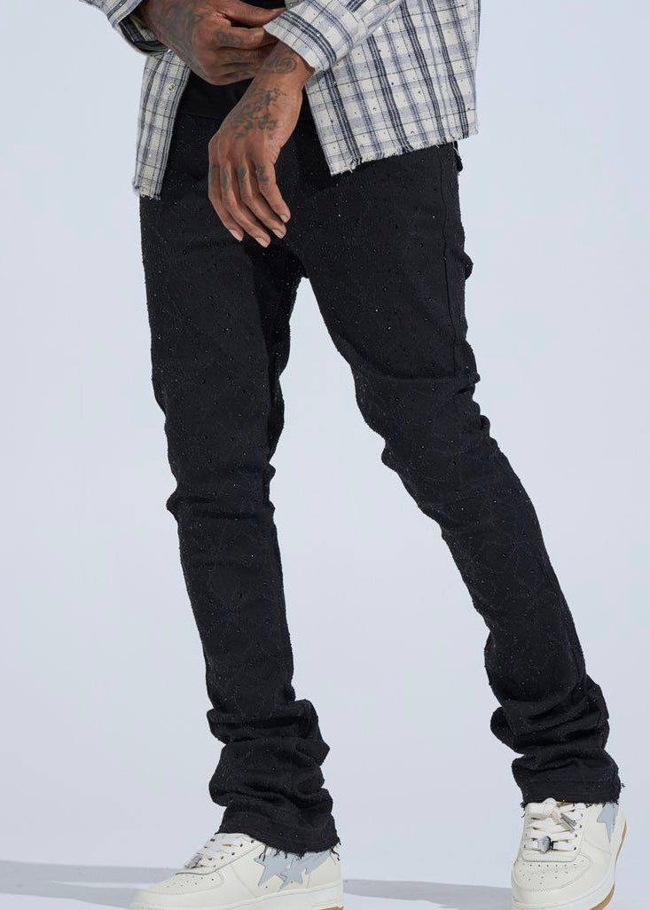 Pheelings “First Million” Rhinestone Black Stack Jeans