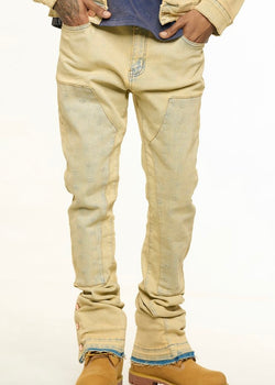 Pheelings “Mending Hearts” Embossed Flare Stack Jeans