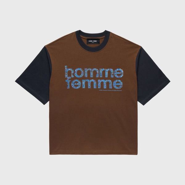 Homme Femme “Mardi Gras” Cropped Brown Tee