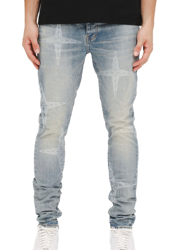 Purple Brand Light Indigo Tuffetage Star Jeans