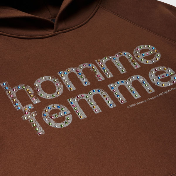 Homme Femme Mardi Gras Brown Hoodie