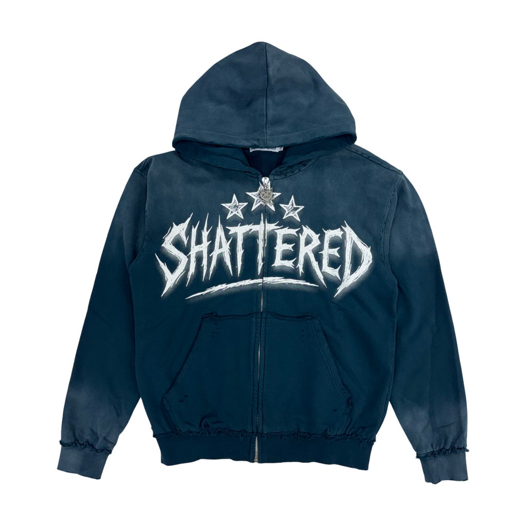 Shattered Hearts “Head” French Blue Hoodie – Era Clothing Store
