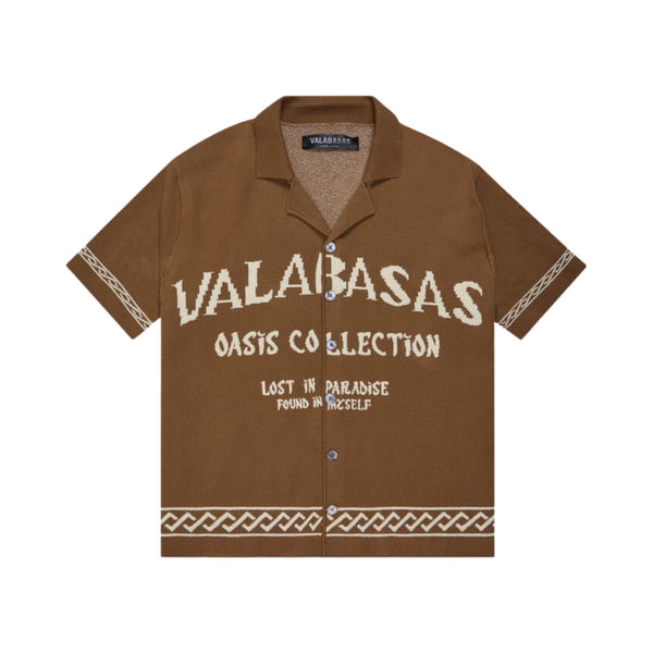 Valabasas “Oasis” Brown Woven Button Down