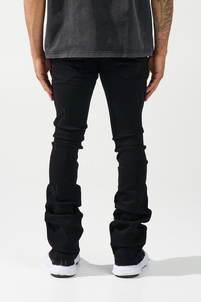 Serenede “Noir7” Jet Black Stacked Jeans – Era Clothing Store