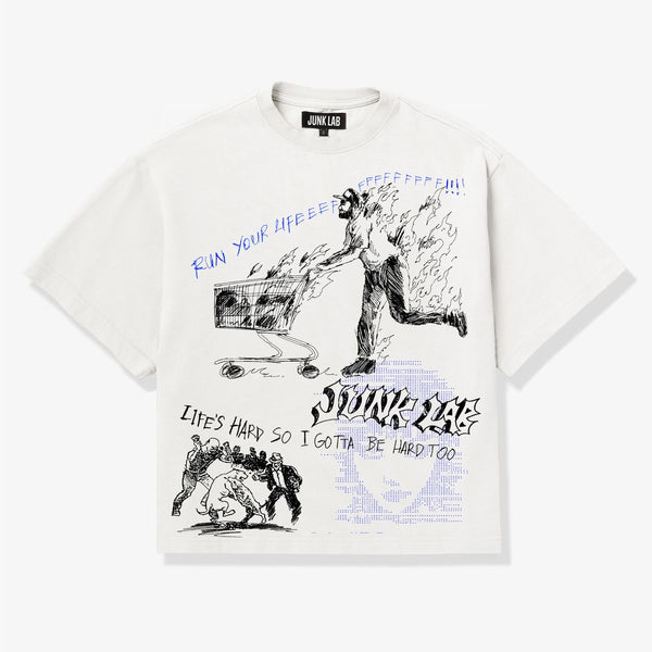 Junk Lab “Burning” White Tee