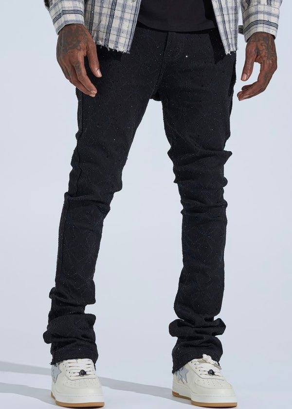 Pheelings “First Million” Rhinestone Black Stack Jeans