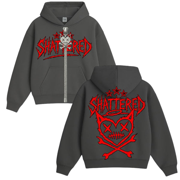 Shattered Hearts “Head” Dark Gray Hoodie