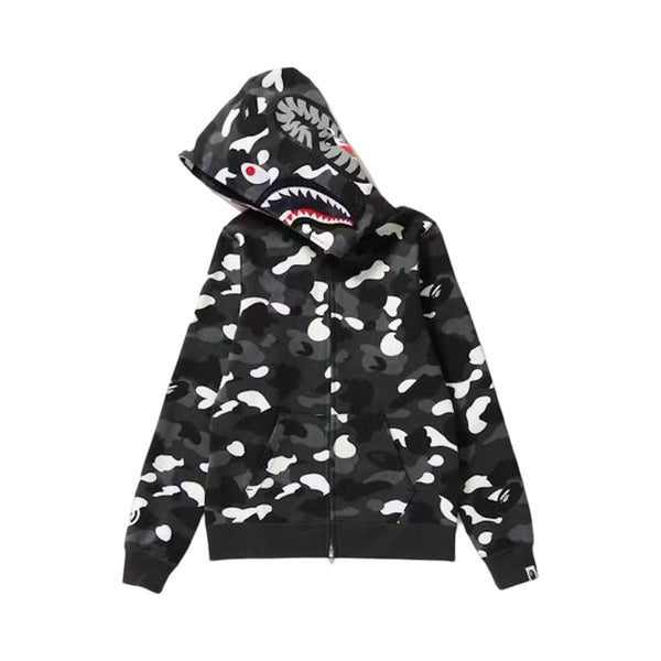 BAPE Black City Camo Shark Full Zip Up Hoodie