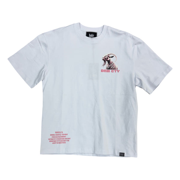 Denim City “Goat” White/Pink Stones Tee