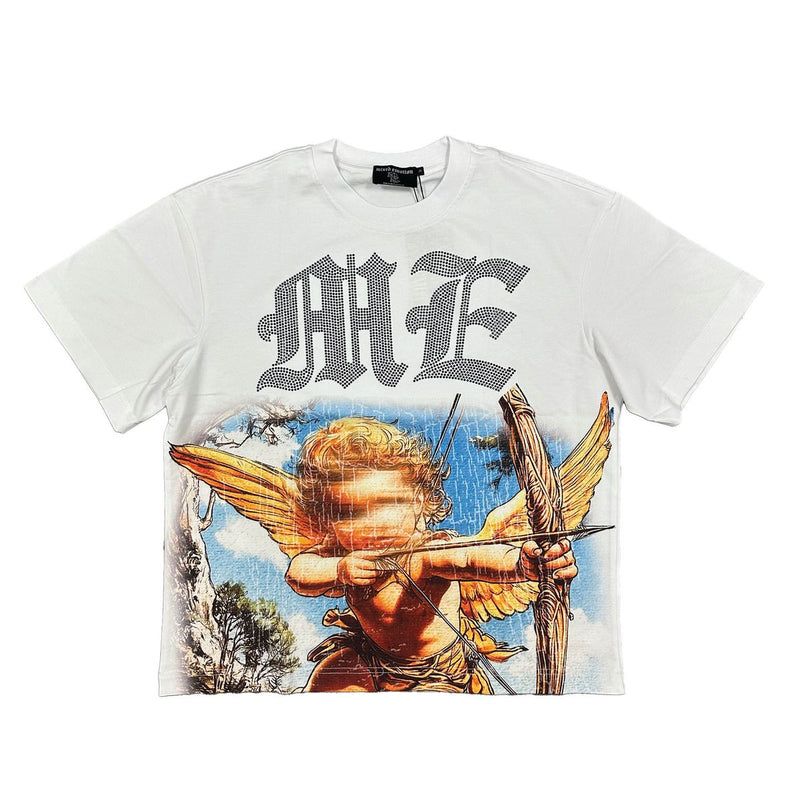 Mixed Emotion “Angel Rhinestone” White Tee