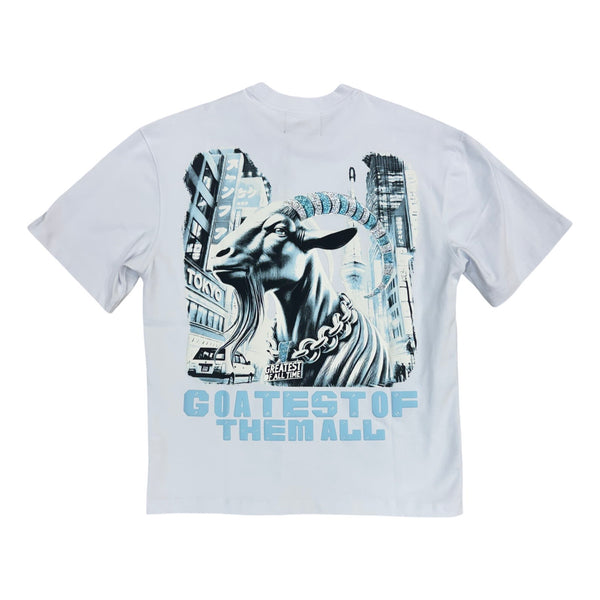 Denim City “Goat” White/Baby Blue Stones Tee