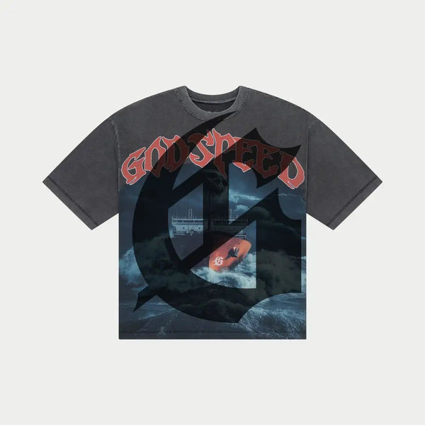 Godspeed “Sea Sick” Grey Wash Tee