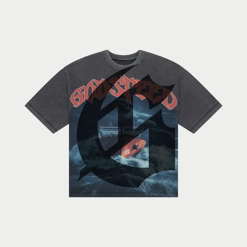 Godspeed “Sea Sick” Grey Wash Tee