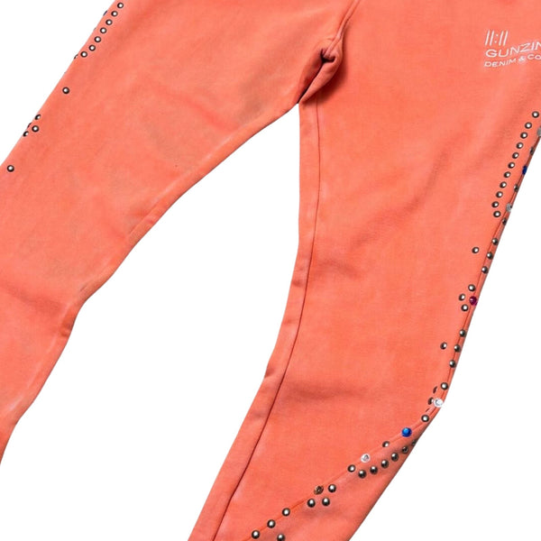 Gunzinii Orange Colorful Stones Flare Pants