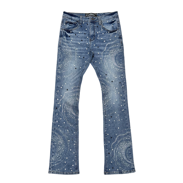 Valabasas “Asterisk” Black Stacked Flare Jeans – Era Clothing Store