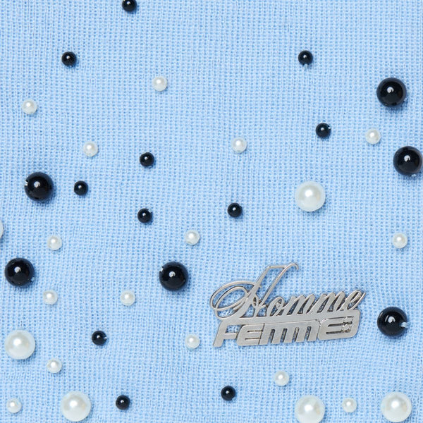 Homme Femme Pearl Beanie In Baby Blue