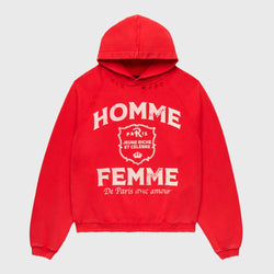 Homme Femme Amour Red Hoodie