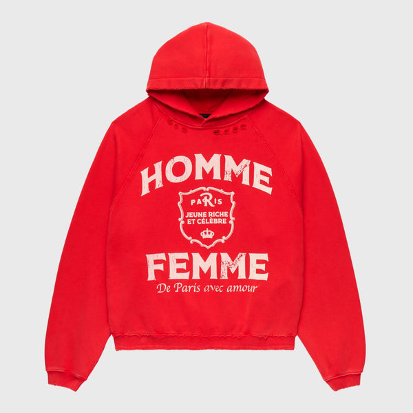 Homme Femme Amour Red Hoodie