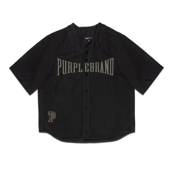 Purple Brand Black Baseball Shirt