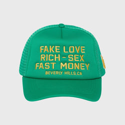 Homme Femme “Fake Love” Trucker Hat In Green