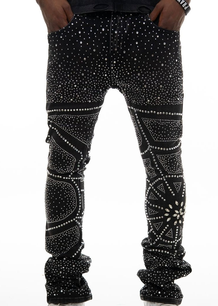 Vicious “Embellished Rhinestone” Black Flare Jeans