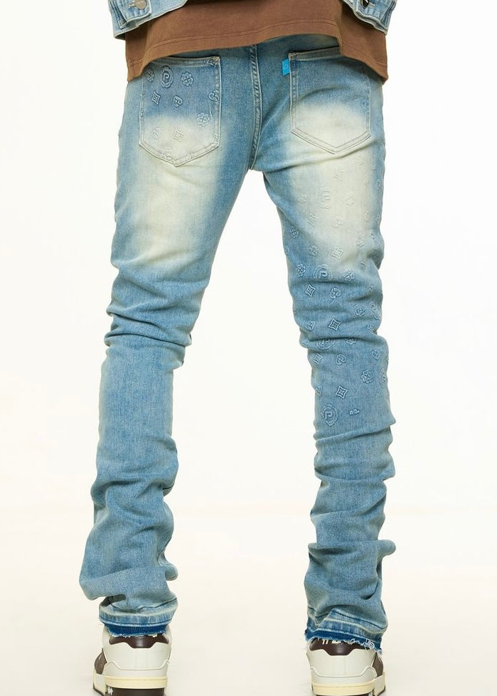 Pheelings “New Emotions” Embossed Flare Stack Jean