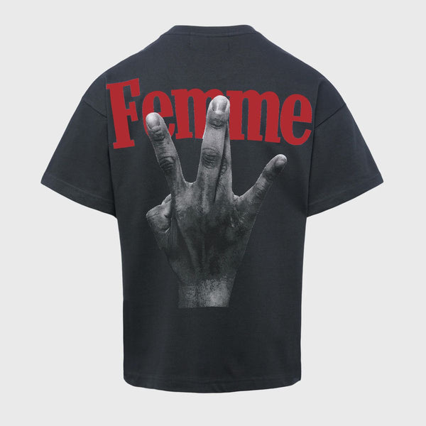 Homme Femme “Twisted Fingers” Black/Red Tee