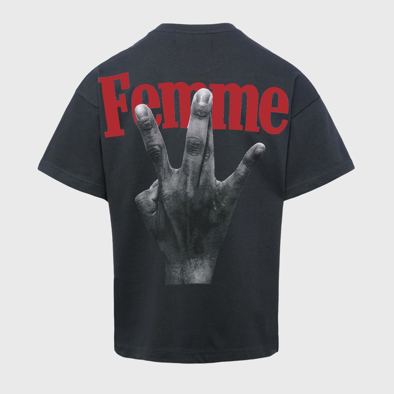Homme Femme “Twisted Fingers” Black/Red Tee
