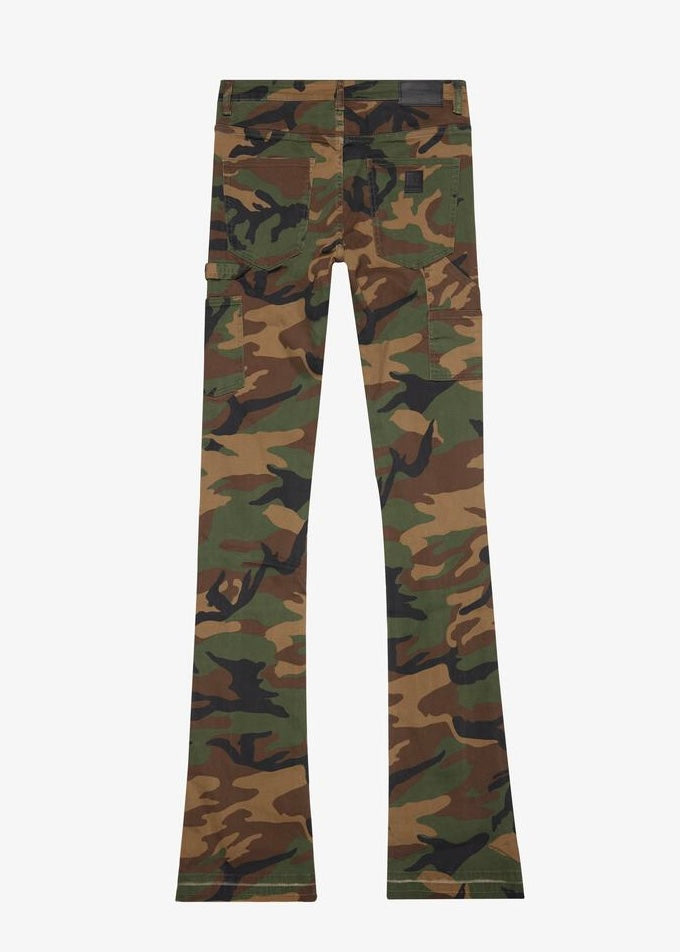 Valabasas “Mr. Extendo” Foliage Green Stacked Flare Jeans