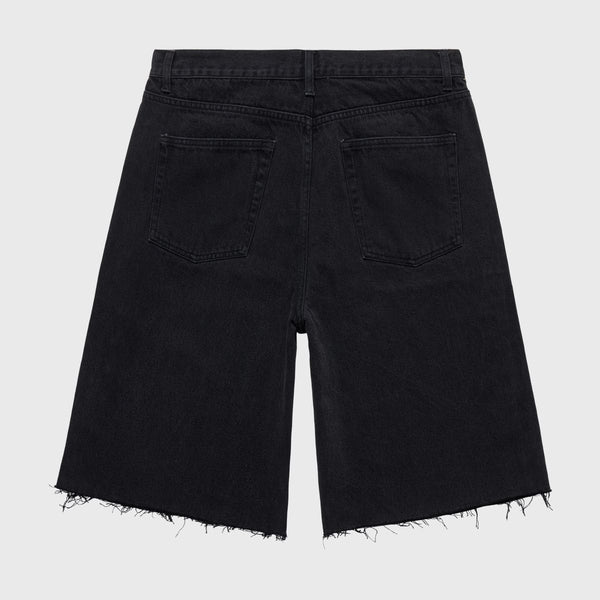 Homme Femme Studded Denim Black Shorts