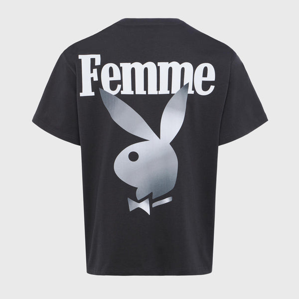 Homme Femme “Twisted Bunny” Washed Black Tee
