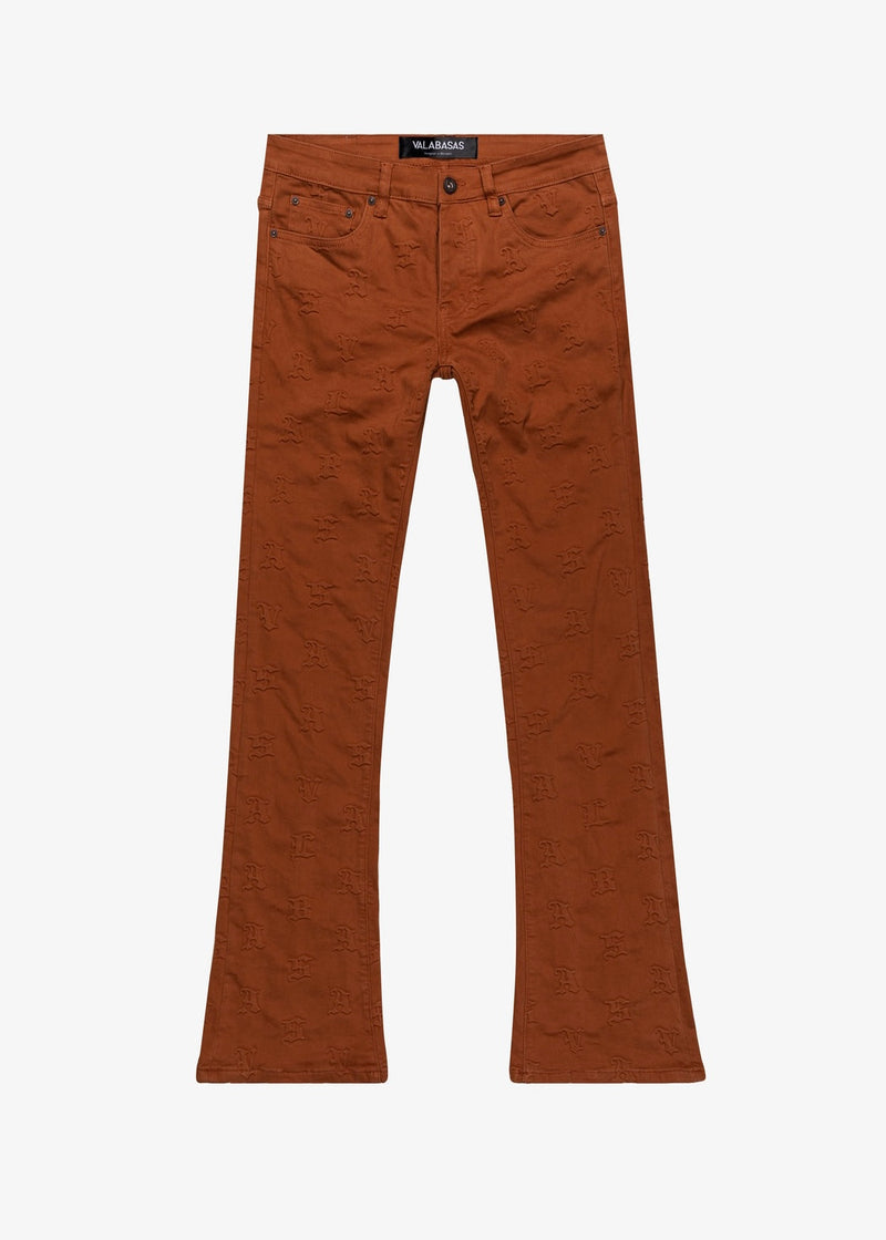 Valabasas “Frith” Tangerine Stacked Flare Jeans