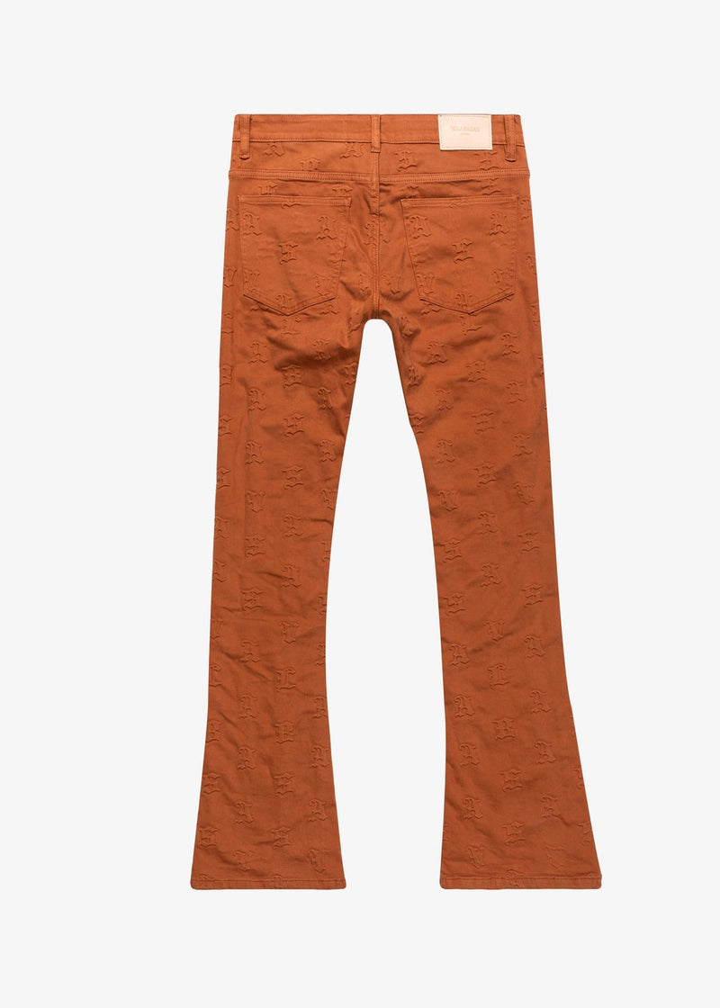Valabasas “Frith” Tangerine Stacked Flare Jeans