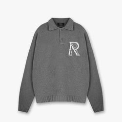 Represent Initial Boucle Grey Polo