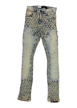 Focus Vintage Blue Ripple Stacked Jeans (3603)