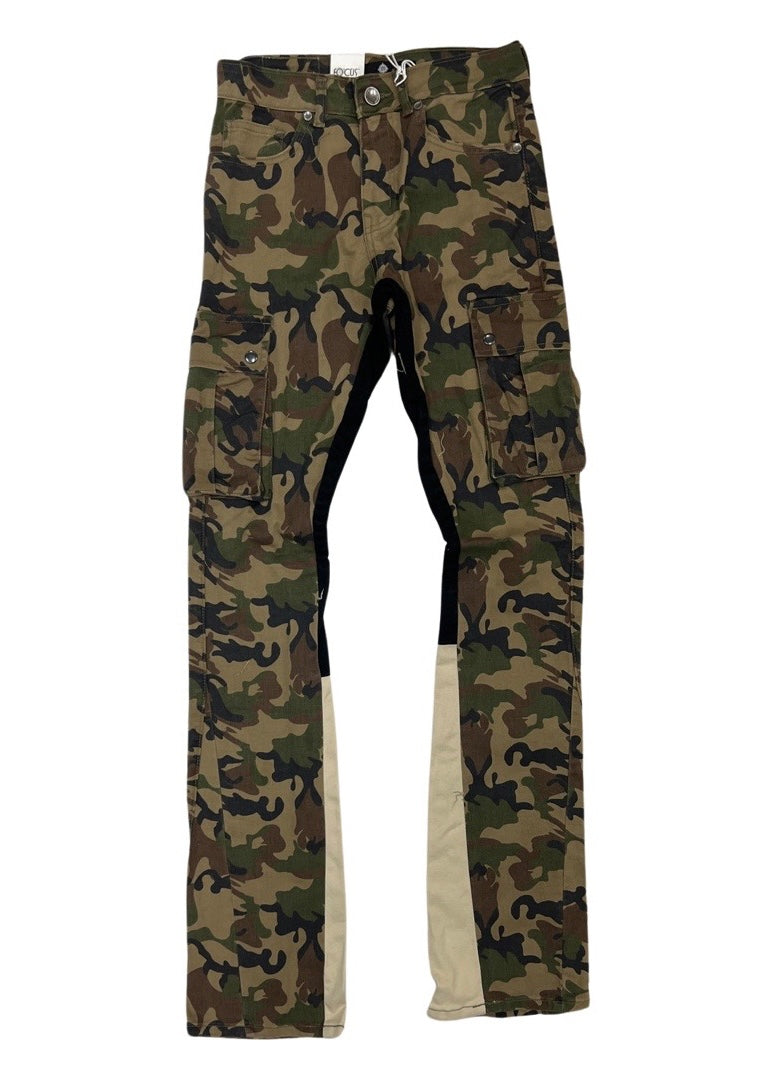 Focus Green Camo Stacked Jeans (5257)