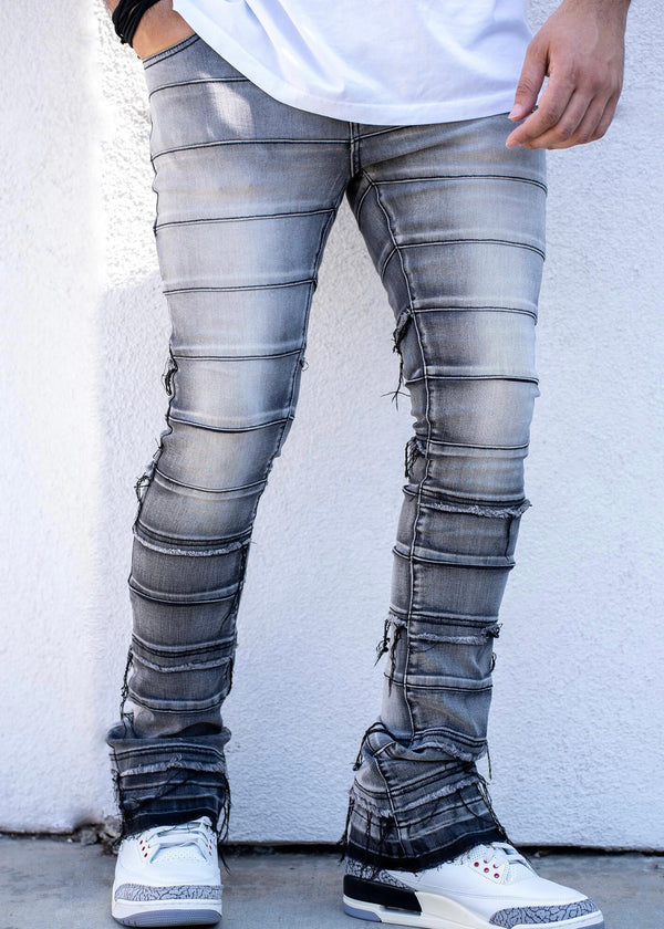 Damati Pines Black/Grey Stacked Jeans (DMT-23-008)