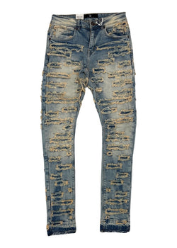 Focus Rippled Blue Wash Jeans (3499)