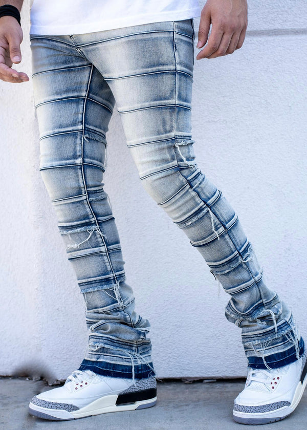 Damati Pines Mid Blue Stacked Jeans (DMT-23-008)