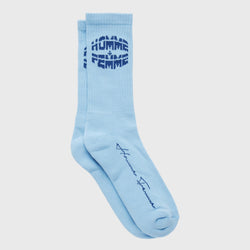 Homme Femme Logo Socks In Sky Blue