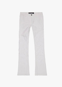 Valabasas “V-Stars” White Stacked Flare Jeans