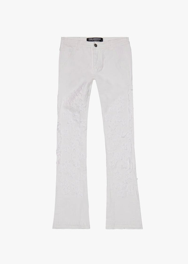Valabasas “V-Stars” White Stacked Flare Jeans