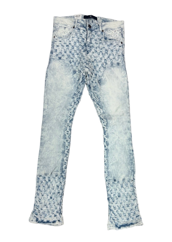 Focus Ice Blue Ripple Stacked Jeans (3603)