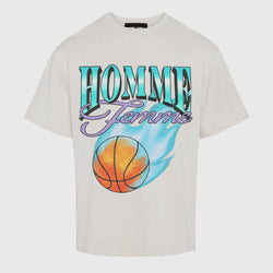 Homme Femme Heat Check Tee In Cream And Blue