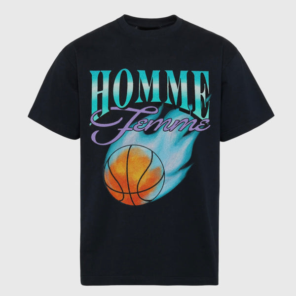 Homme Femme Heat Check Tee In Black And Blue